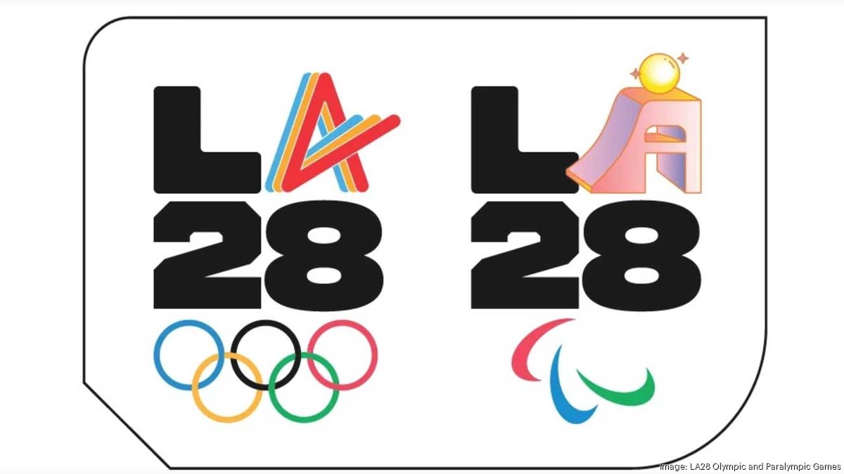 LA 2028 Olympics logo displayed for an Olympic qualifier event announcement
