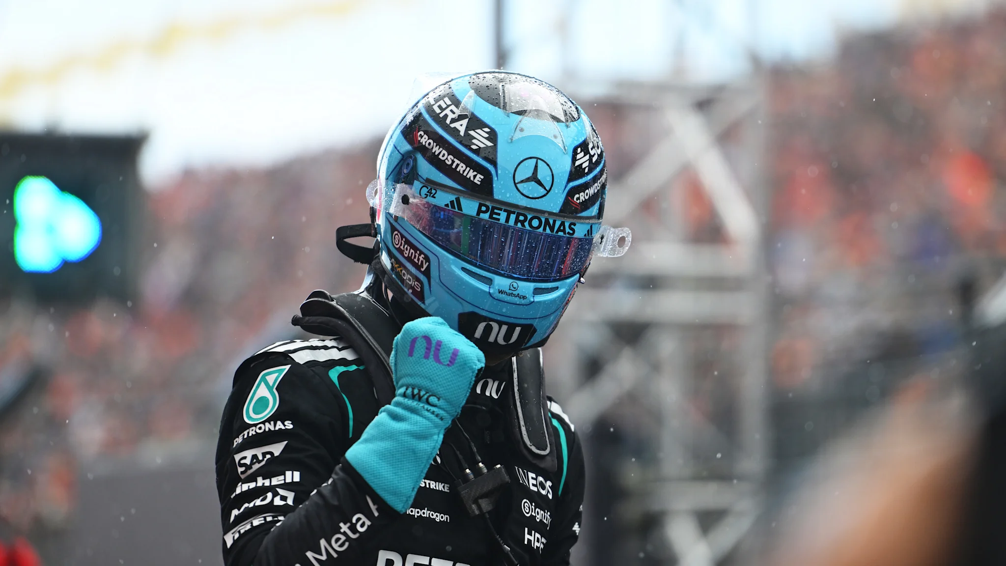 George Russell winning the Dutch GP Sprint