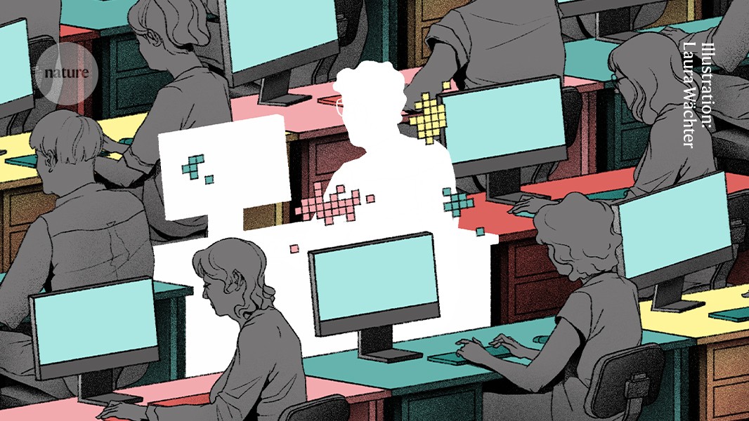 Nature magazine article header on AI and jobs research