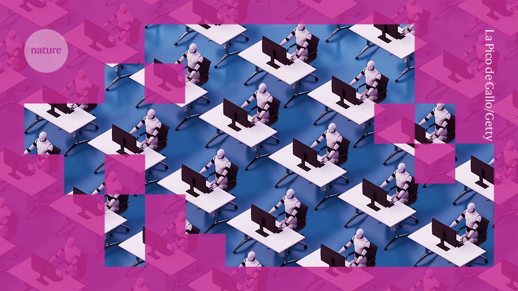 Graphic image from Nature magazine on AI research automation experiments