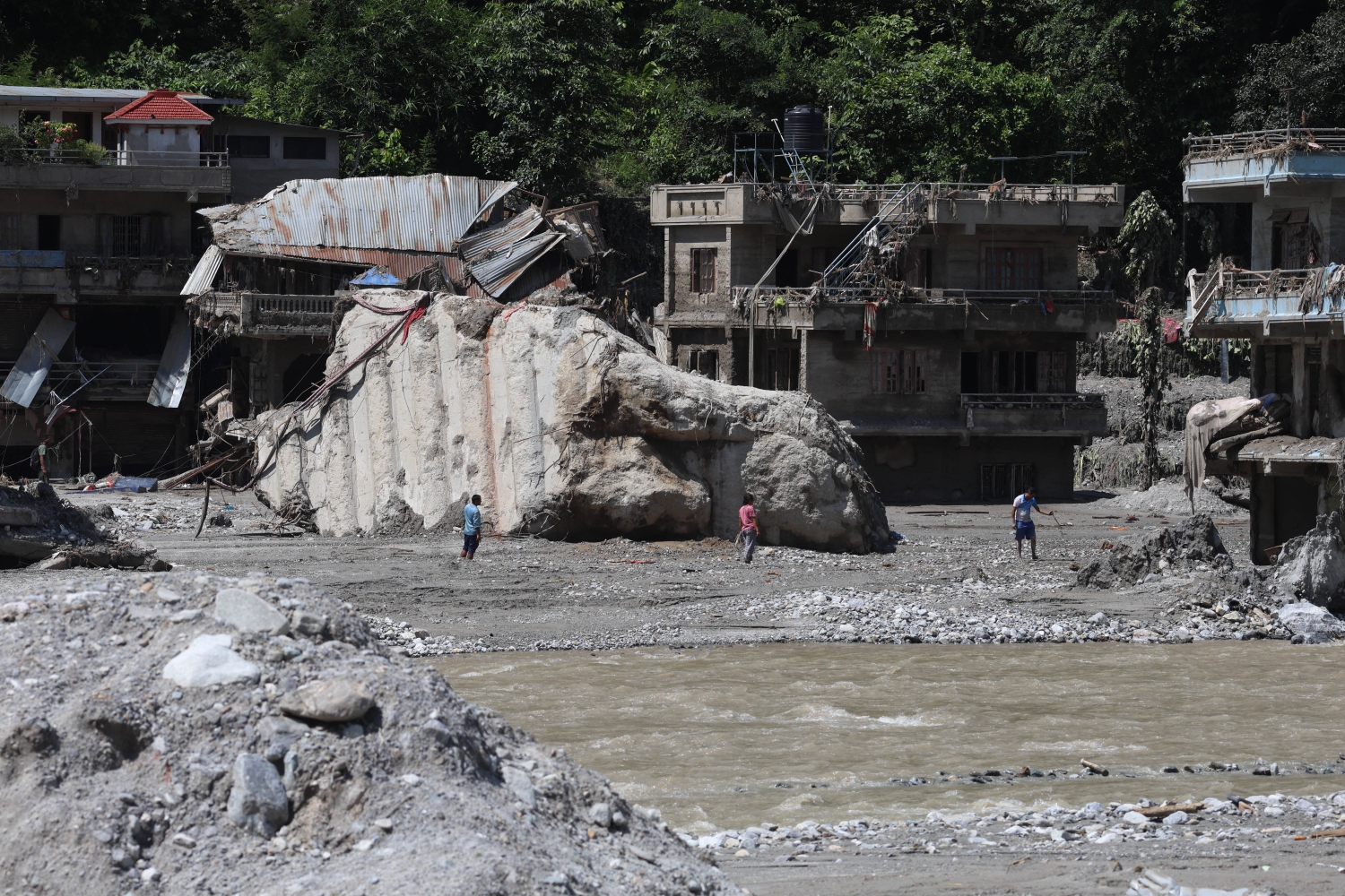 Central Nepal flood aftermath