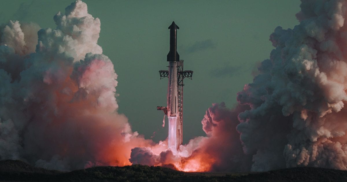 SpaceX Starship rocket on launch pad