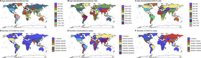A chart showing trends in anxiety disorder prevalence across regions, illustrating the global mental health burden