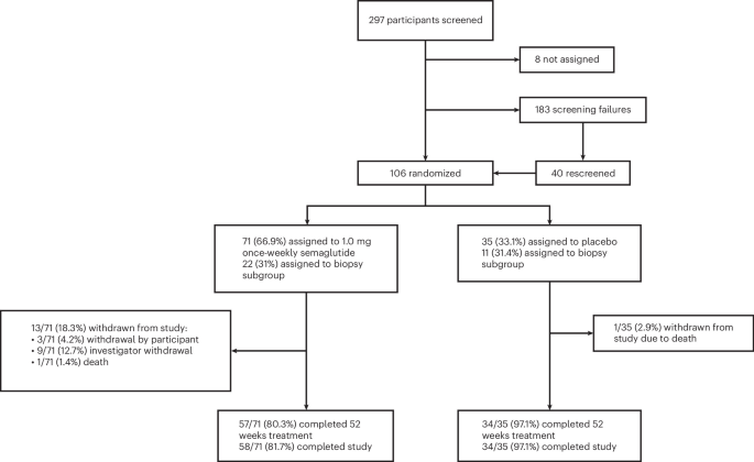 Graph showing kidney function preservation in semaglutide trial