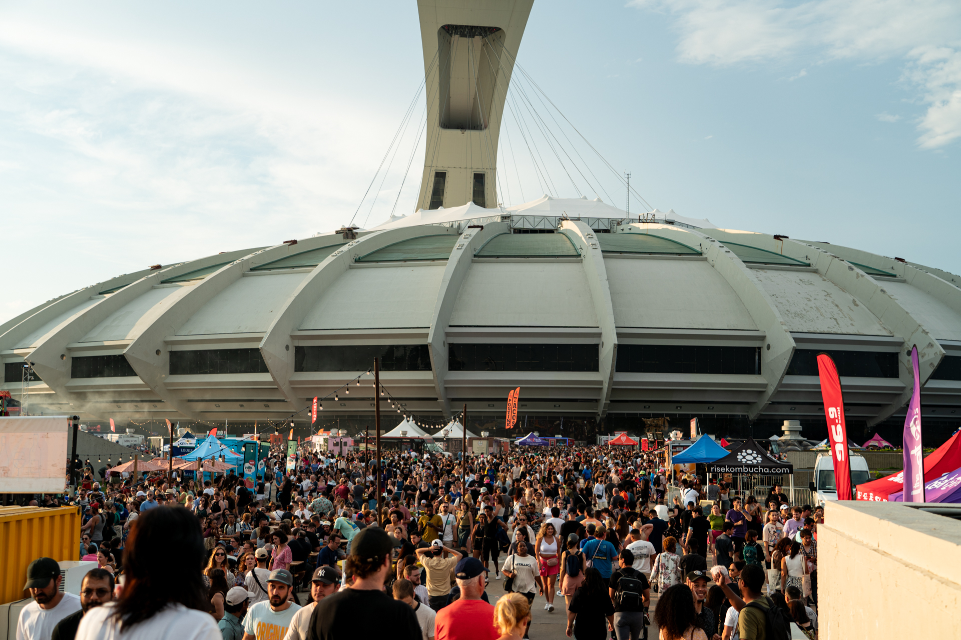 Food trucks lined up at Les Premiers Vendredis festival in Montreal