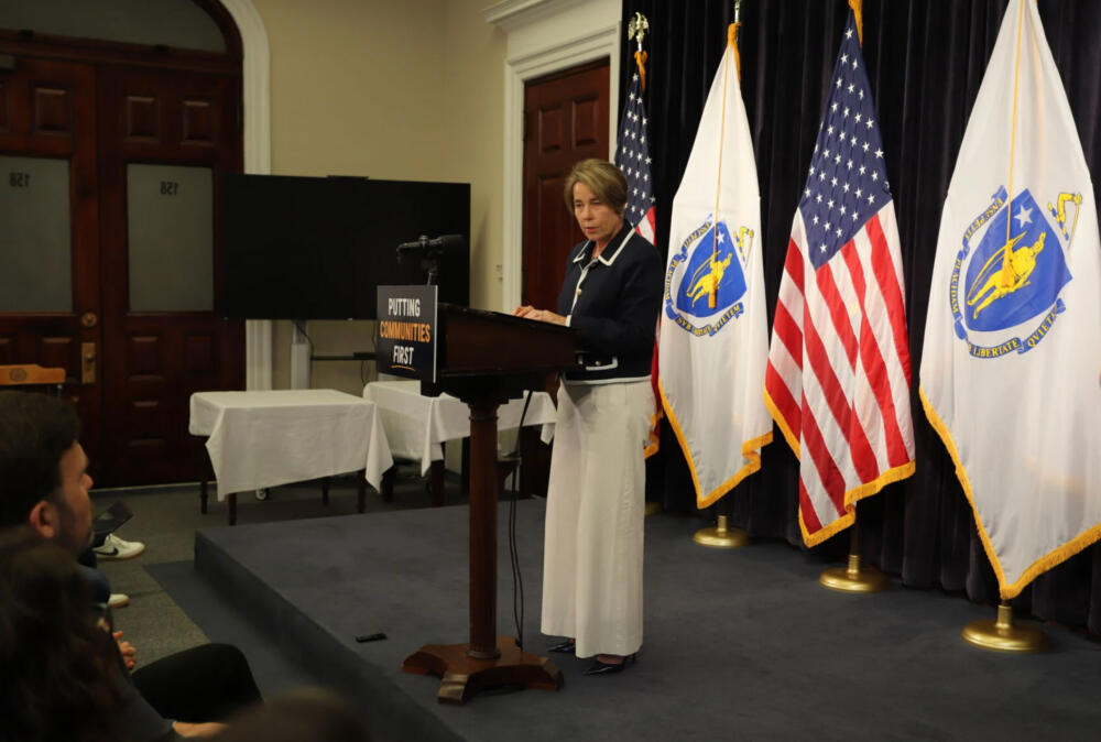 Governor Maura Healey signing the executive order regarding data center approvals