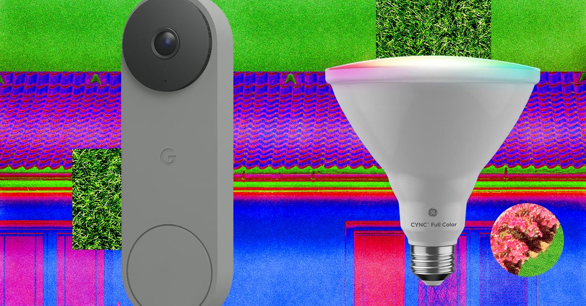 Outdoor smart home gear on display, including locks and lighting that enhance curb appeal