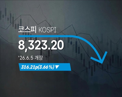 KOSPI index decline graph