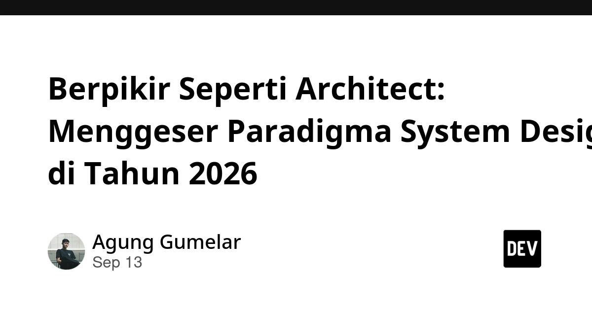Berpikir Seperti Architect 포스트 대표 이미지