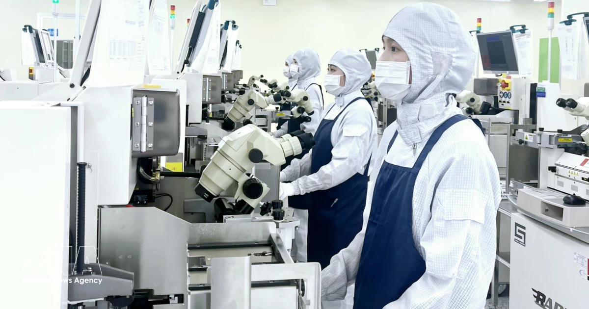Production line at Hana Micron Vina in Bac Ninh