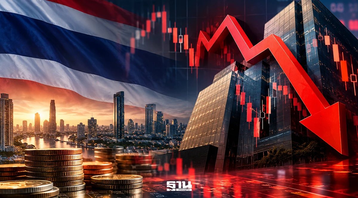 Thai stock market trading board showing SET index levels