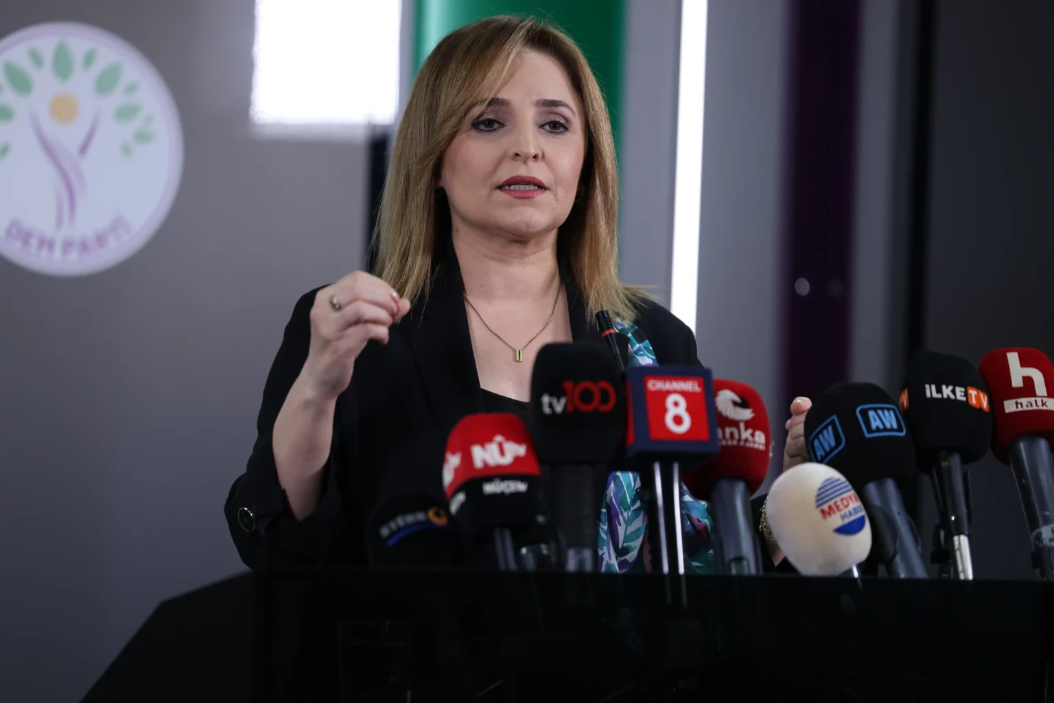 DEM Party spokesperson Ayşegül Doğan press briefing