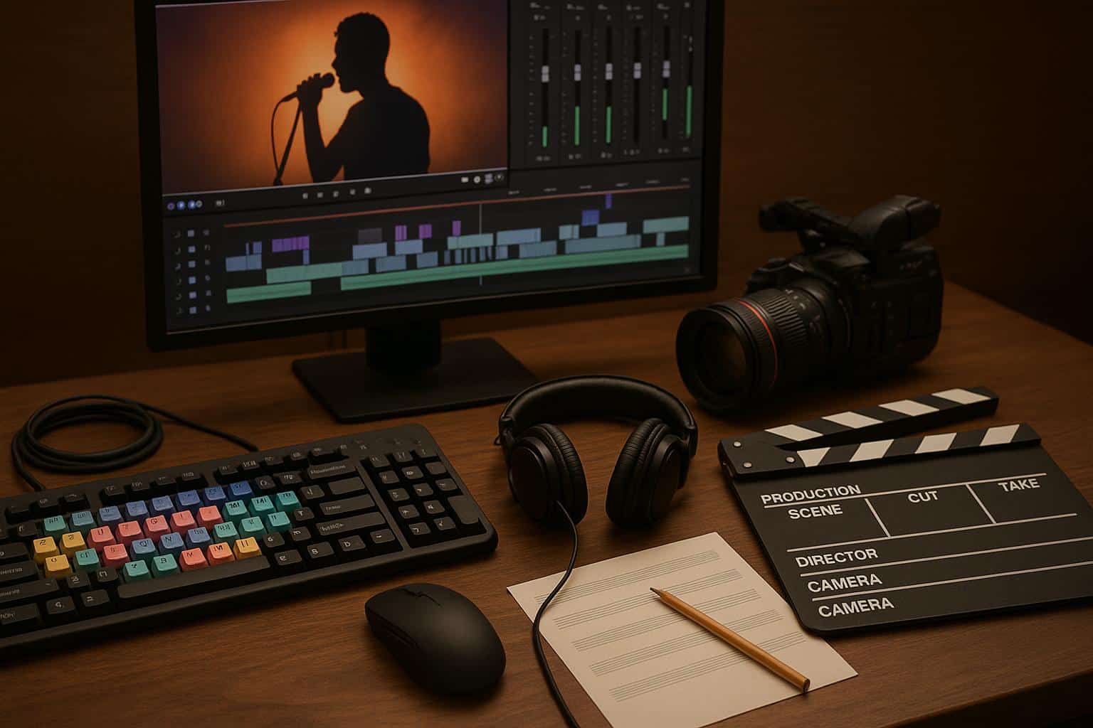 Music video production interface showing AI generation controls