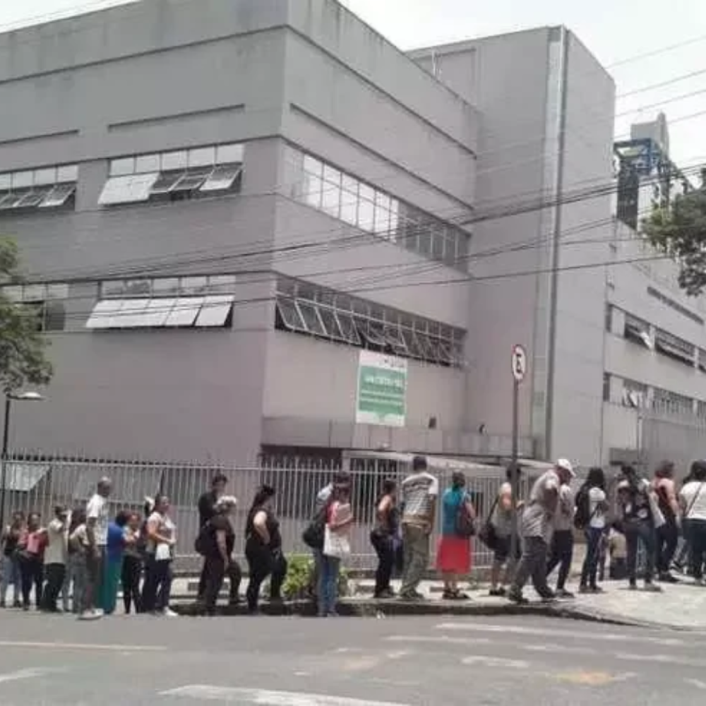 Queue at a public health facility illustrating long wait times