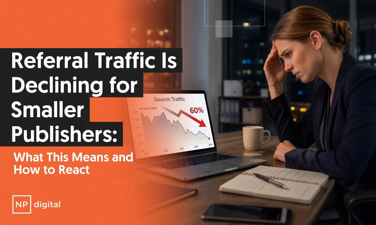 Visualization of referral traffic decline for publishers