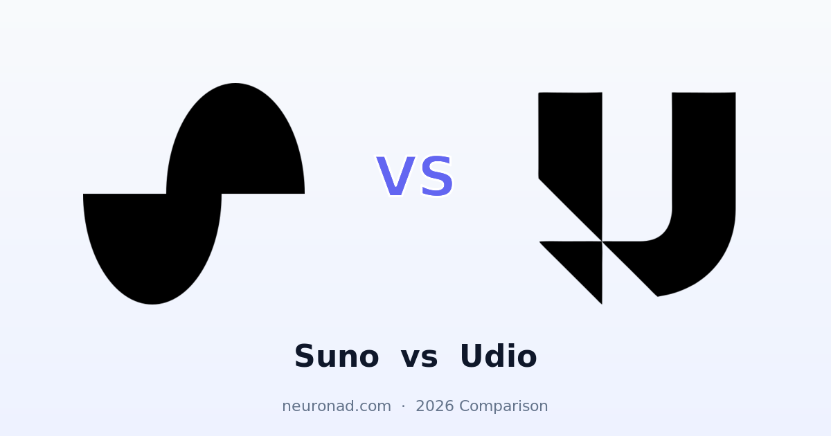 Suno vs Udio 2026 comparison