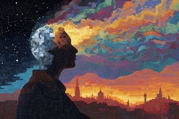 Person with whisps of color coming from their head, representing dream-like mental states during waking