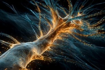 Neurons regrowing after spinal cord injury, illustrating hIL-6 gene therapy findings