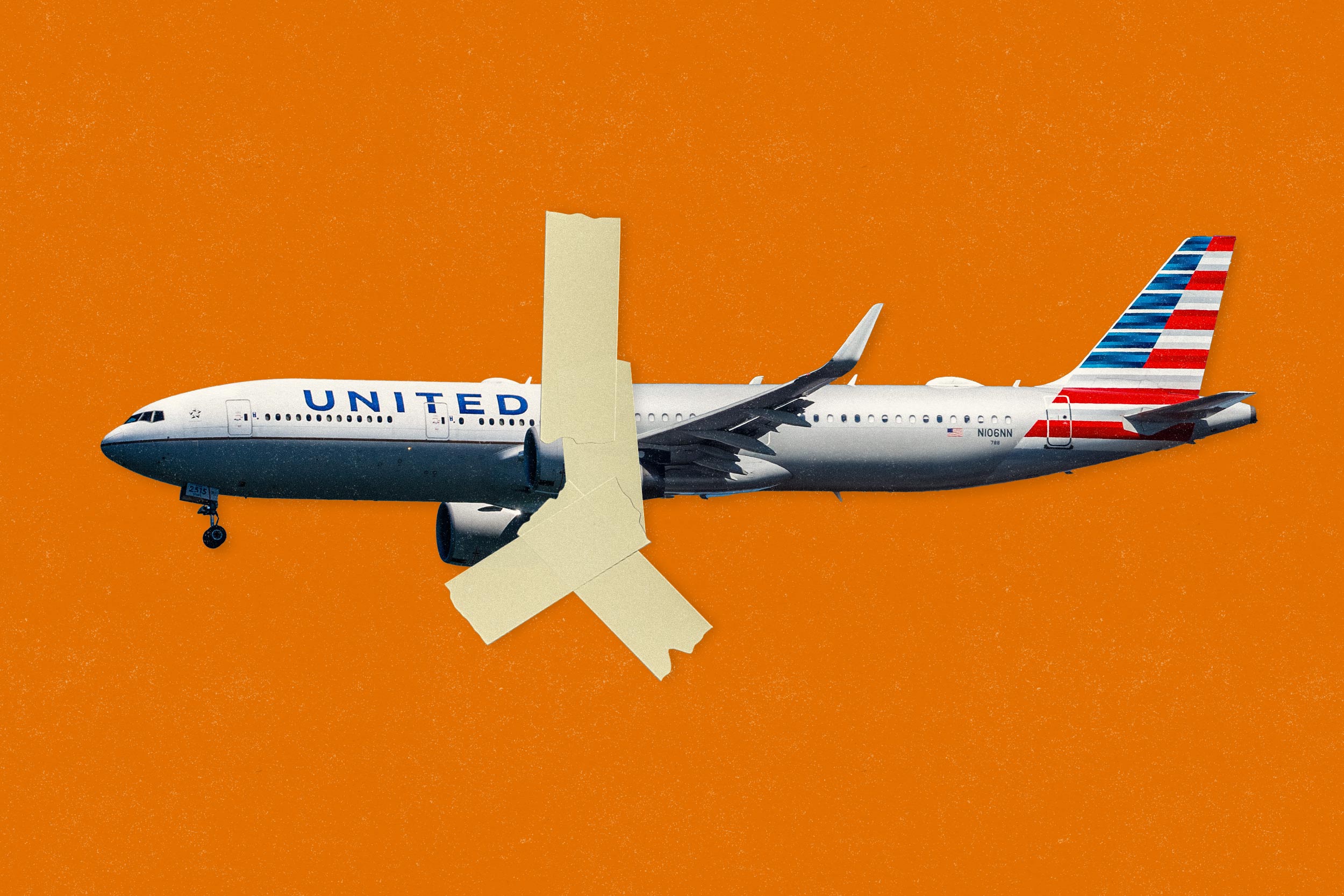 Graphic depicting United-American Airlines merger analysis