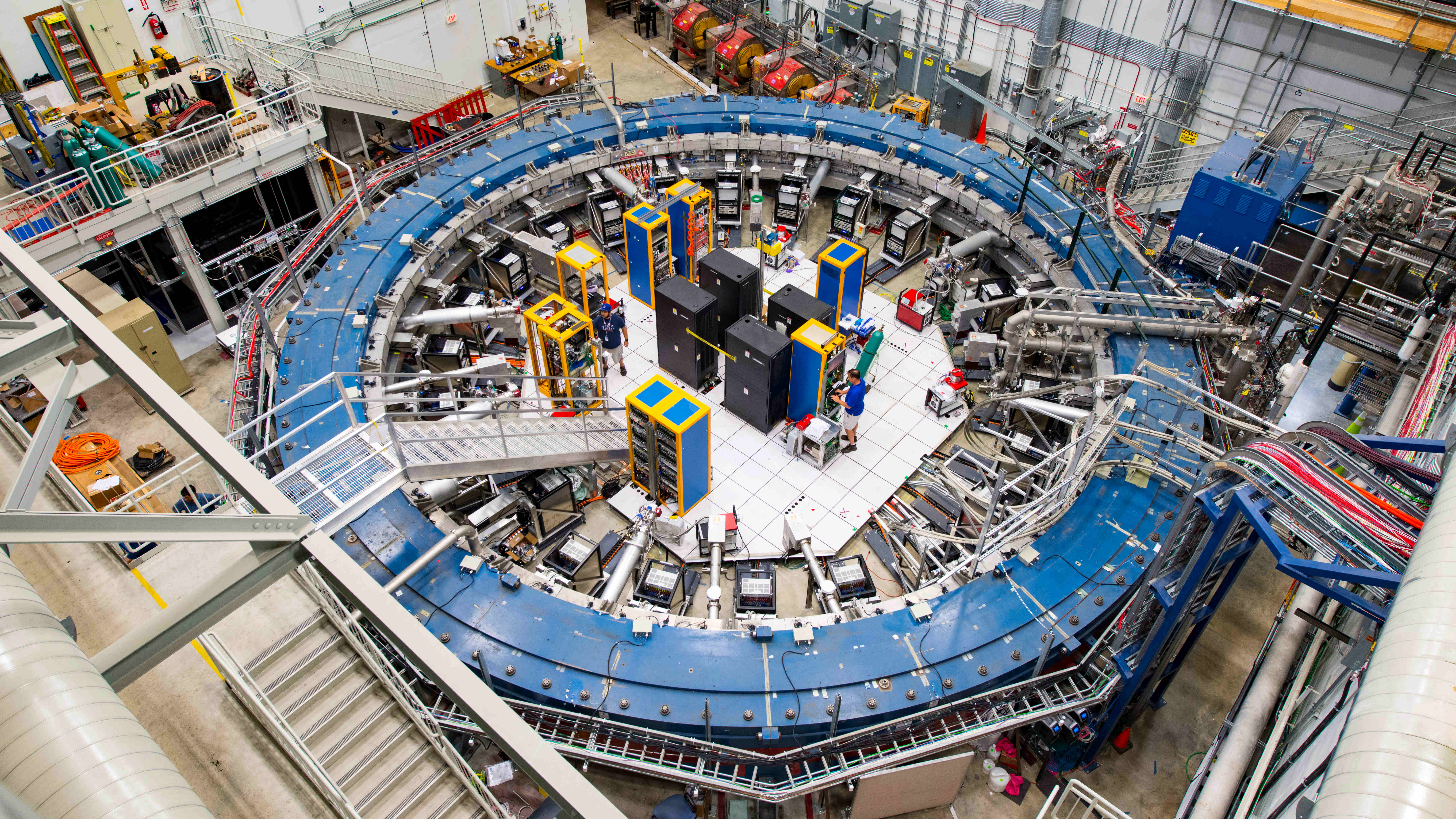 The Muon g-2 experiment hall at Fermilab, where the landmark magnetic anomaly measurements were made