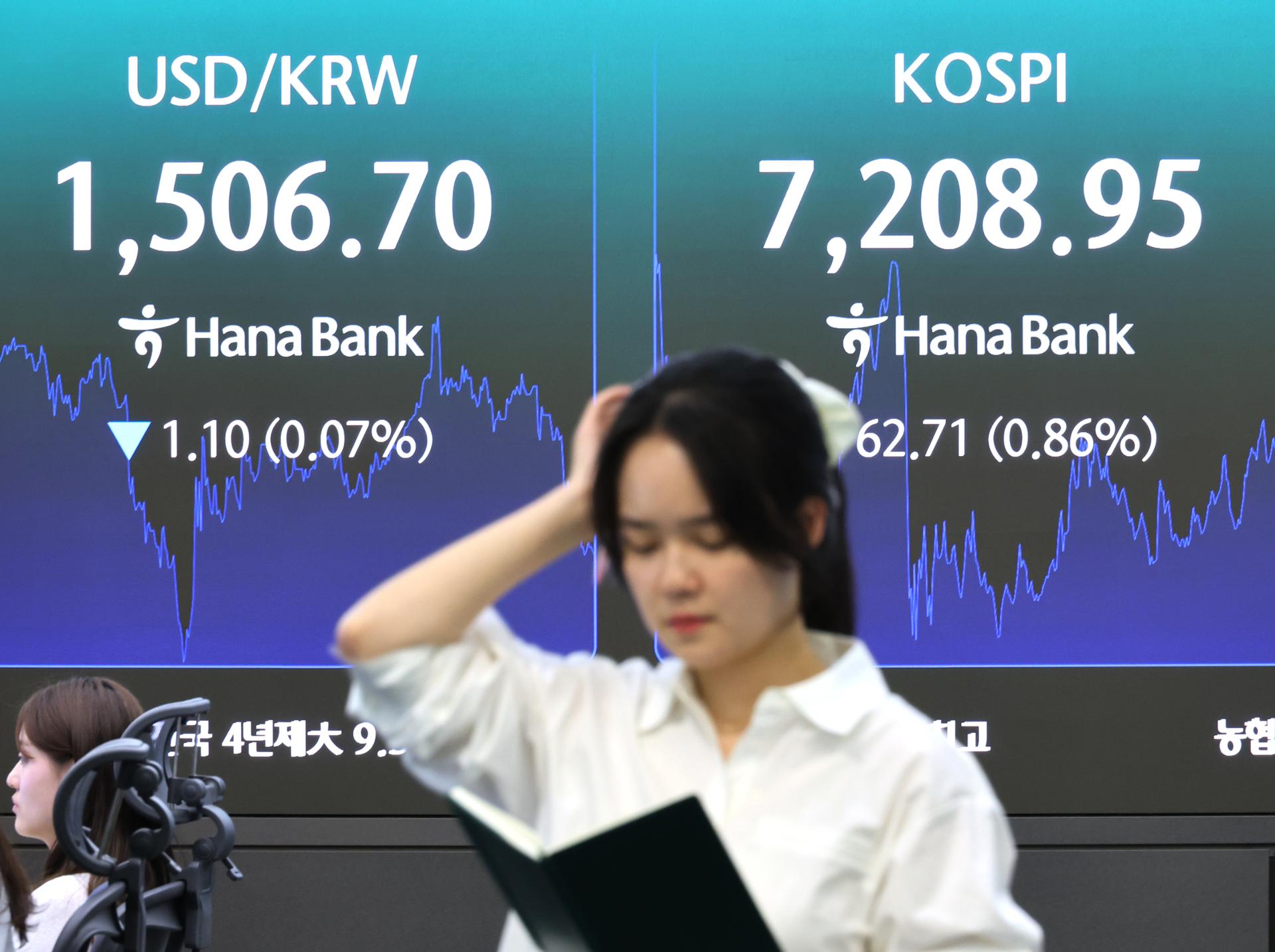 Korea Times screen showing KOSPI foreign investor selling