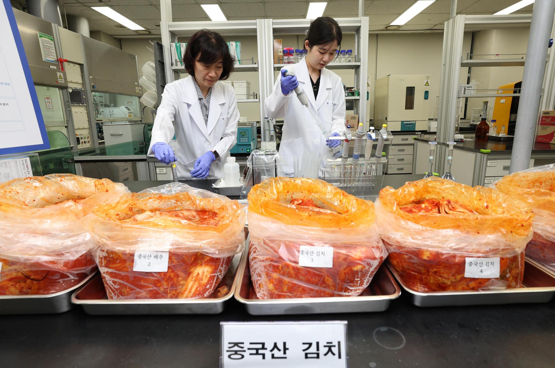 South Korean authorities inspecting imported goods