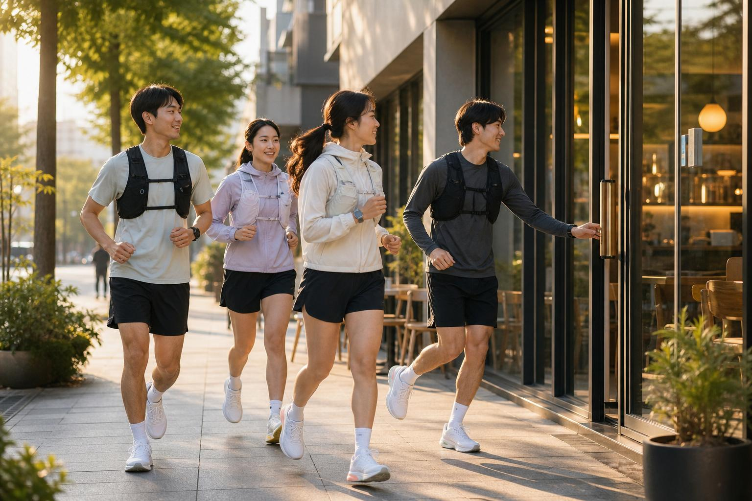 Runner-friendly cafe exterior