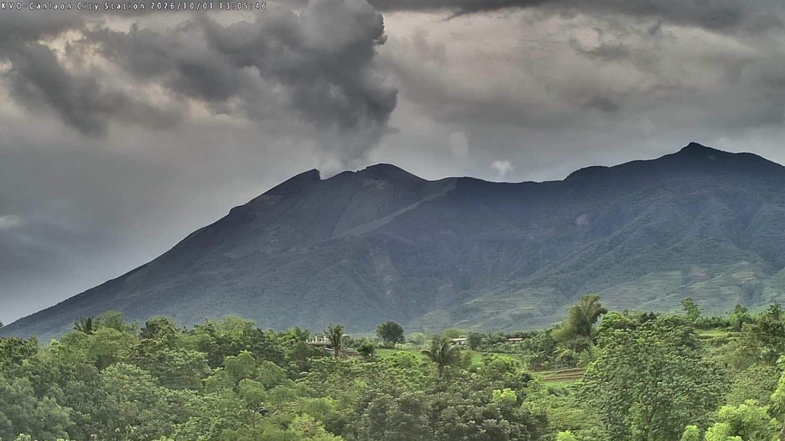 Voluminous degassing rises from Kanlaon's summit crater as volcanic earthquakes increase