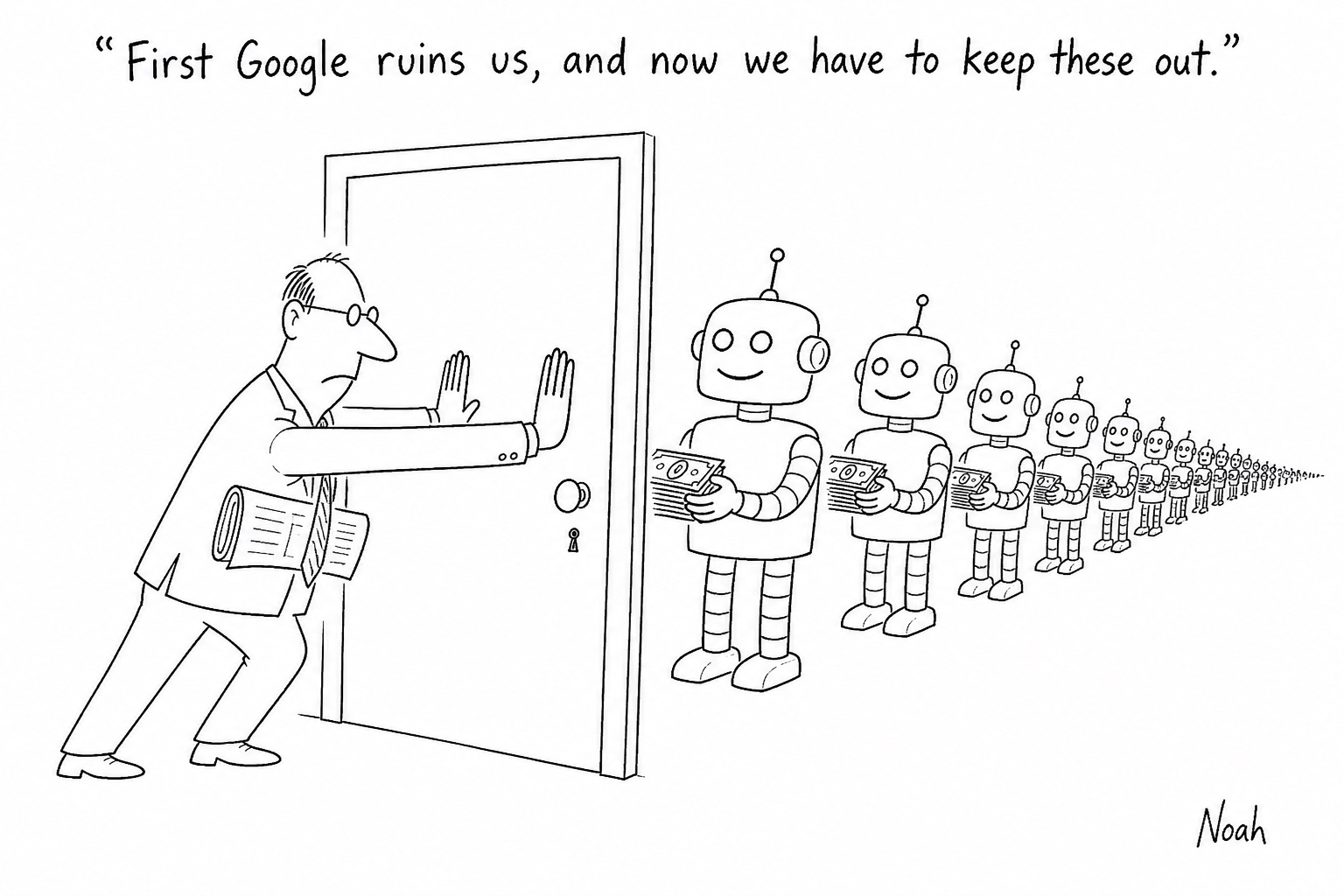 Publisher content blocking strategy visual reflecting agent-vs-access dilemma