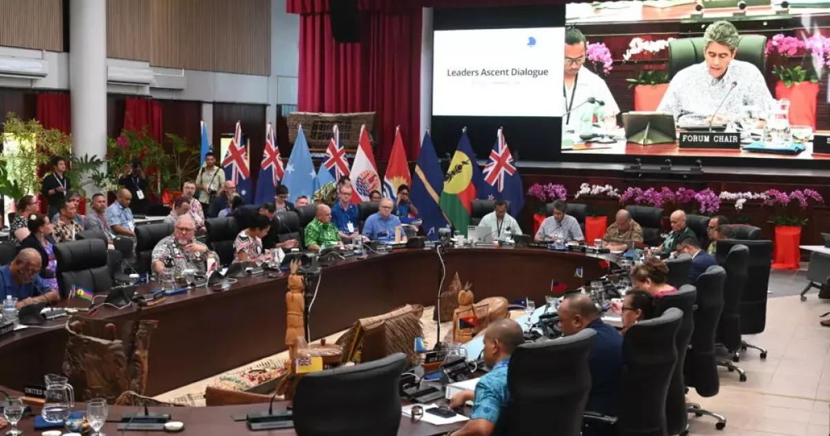 Leaders of the Pacific Islands Forum meet in Palau, where climate threats competed with geopolitical tensions.