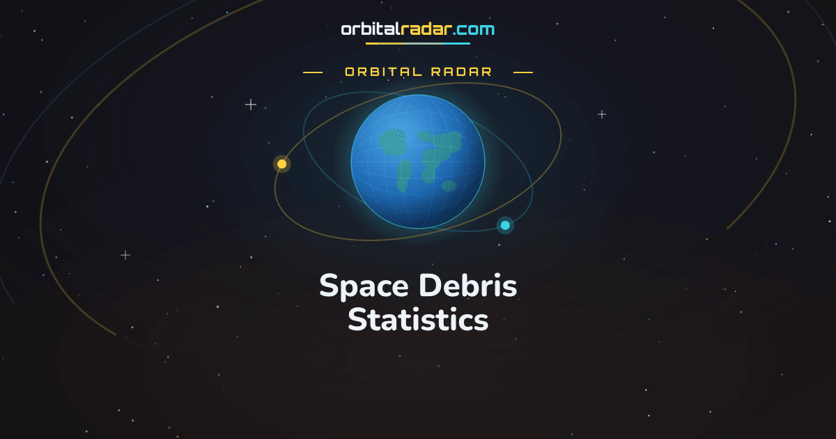 Infographic of space debris statistics showing tracked objects and active satellites