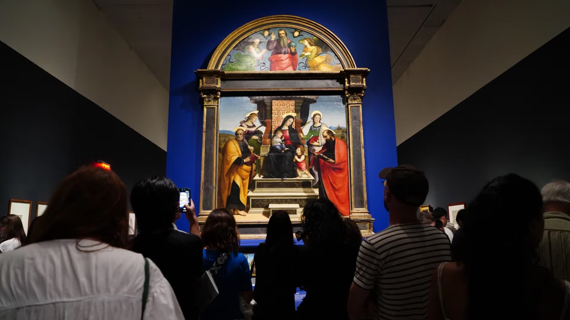 Installation view of the Metropolitan Museum's Raphael: Sublime Poetry exhibition