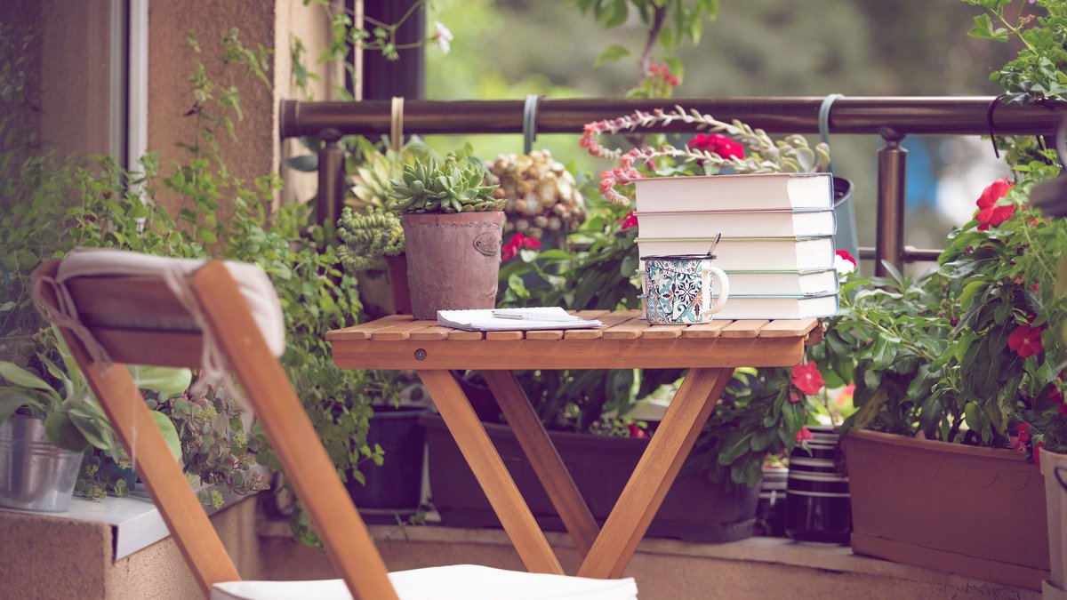 Autumn balcony planting display with seasonal varieties