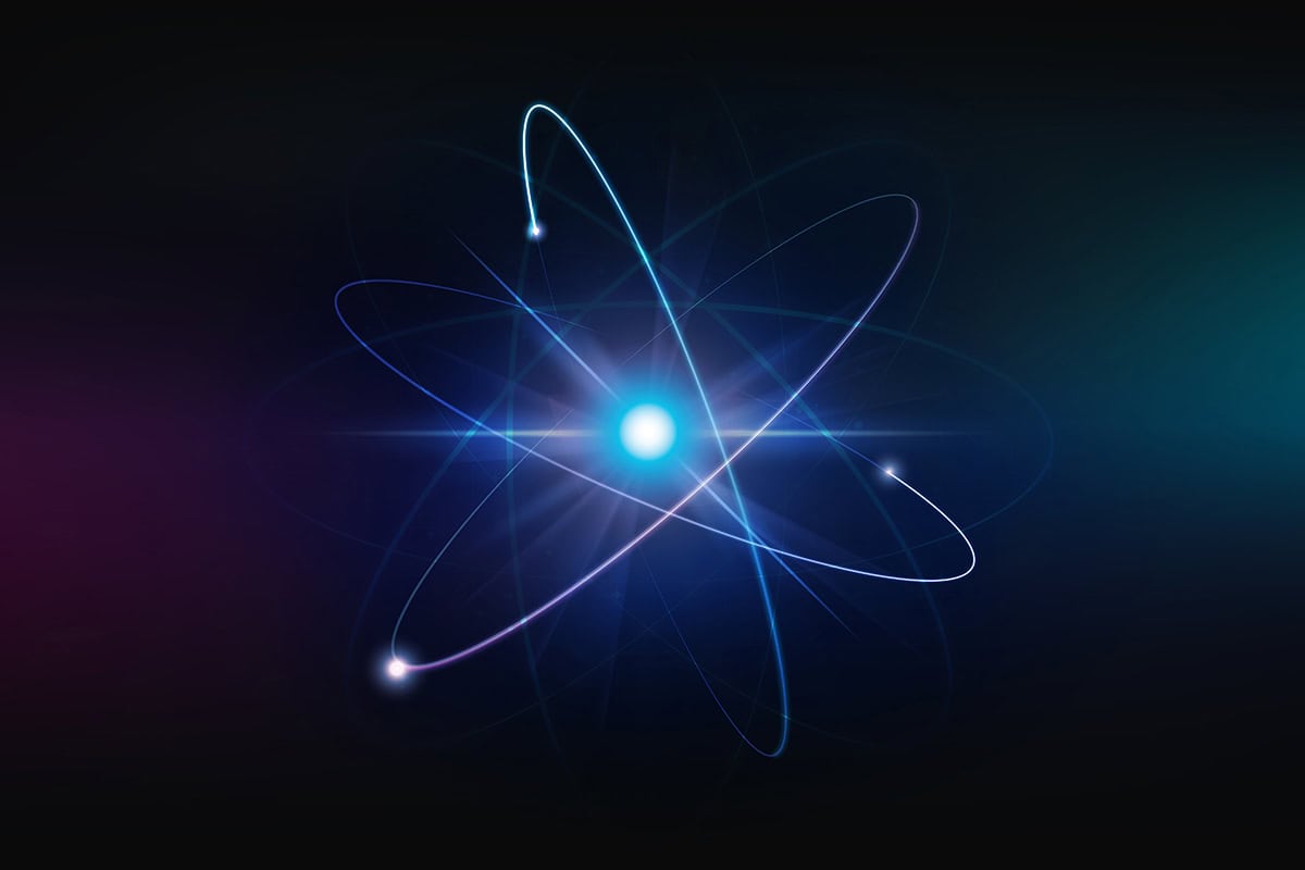 Atomic structure illustration representing the themes of the Physics World 2026 Particle and Nuclear Briefing