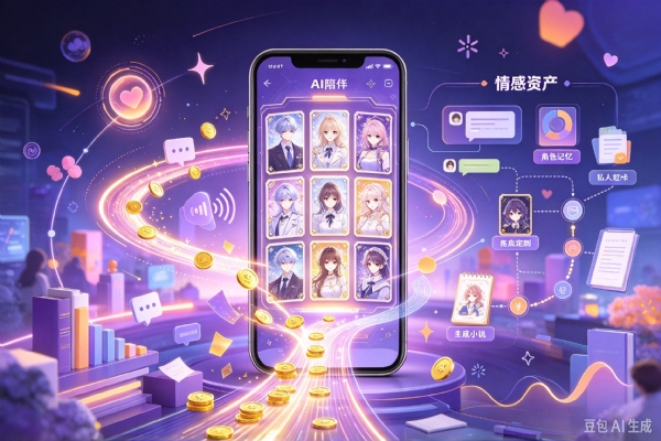 ByteDance AI companion app interface showing character interactions