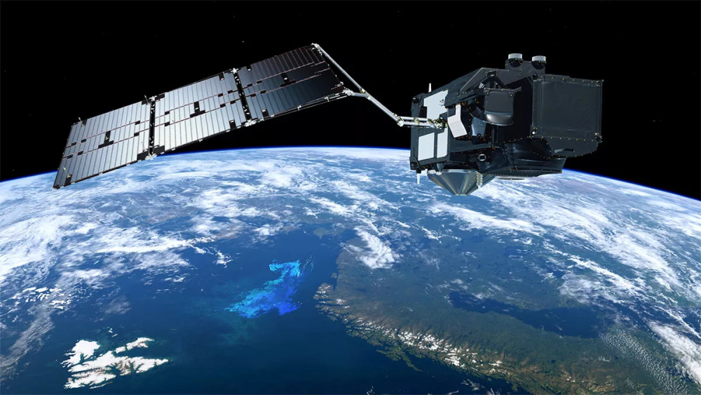 Artist impression of the Sentinel-3C satellite in orbit