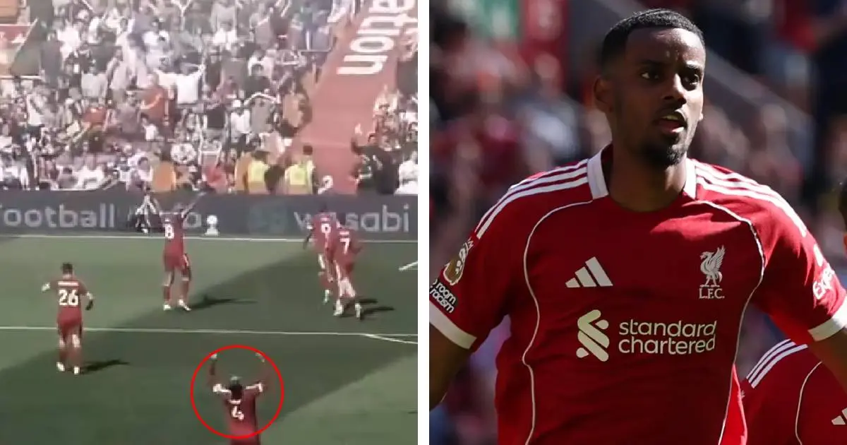 Van Dijk's reaction after Isak's first goal