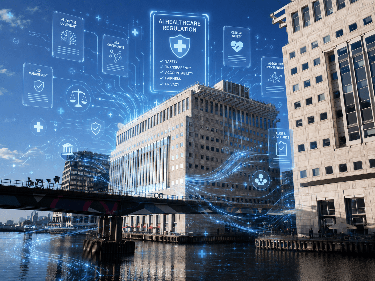 Screenshot of UK regulatory announcement on AI healthcare