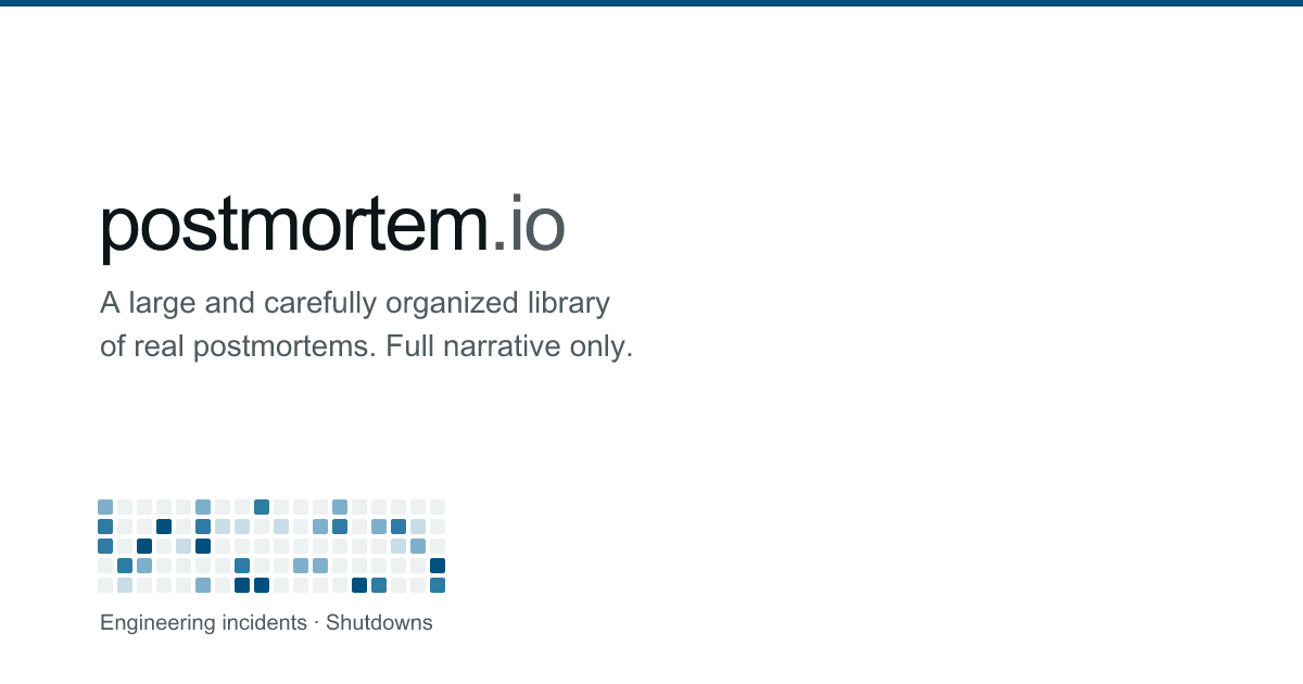 Postmortem.io Shutdowns List