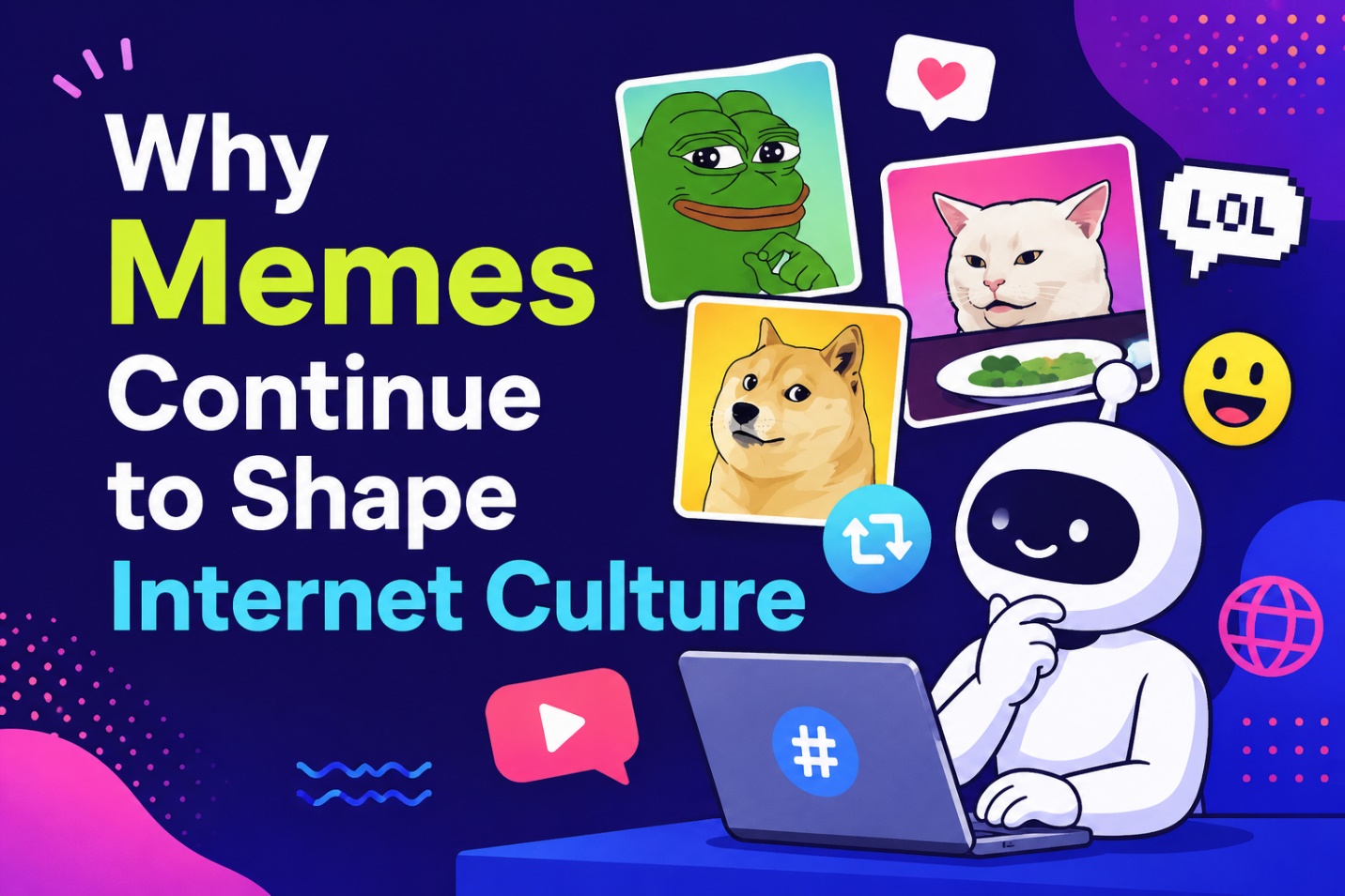 A collage illustrating trending internet memes and viral social media moments in 2026
