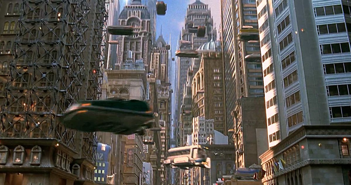 Concept image showing drone deliveries and eVTOL aircraft in NYC airspace operations