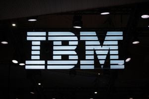 IBM logo and building graphic