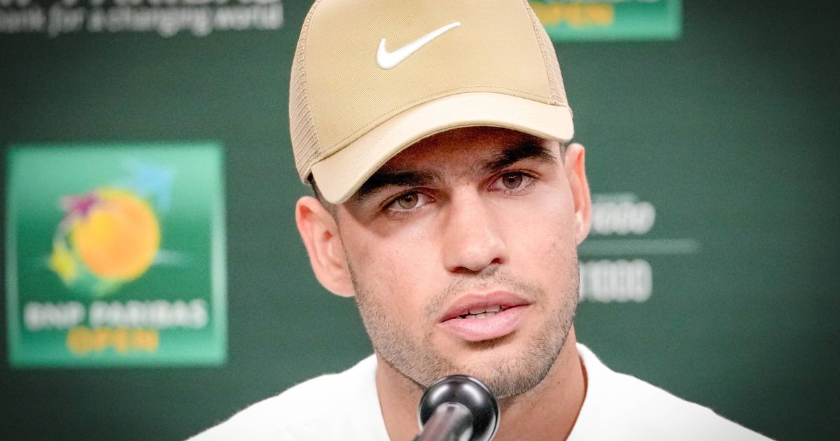 Carlos Alcaraz at a press conference