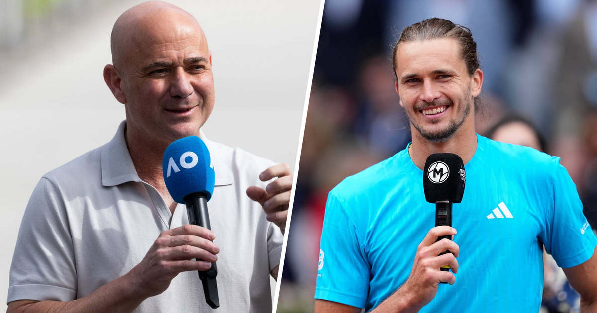 Andre Agassi and Alexander Zverev after the Laver Cup