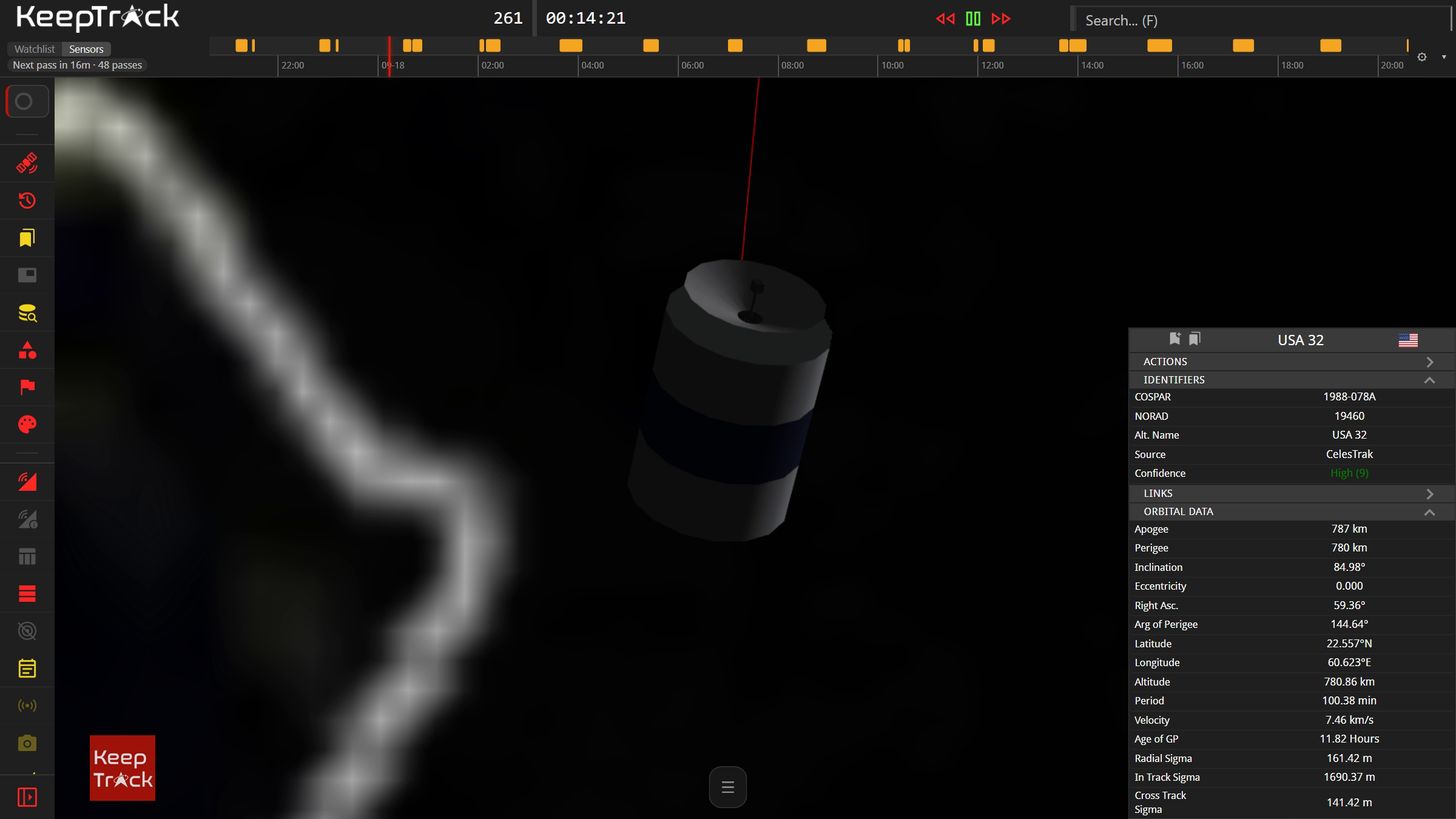 3D view of USA-32 breakup fragments