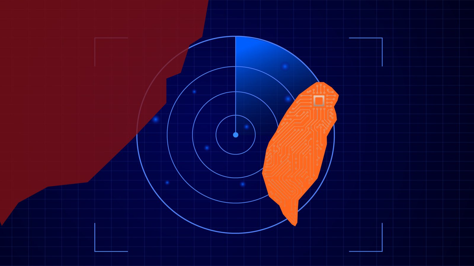 Taiwan chip geopolitical risk illustration