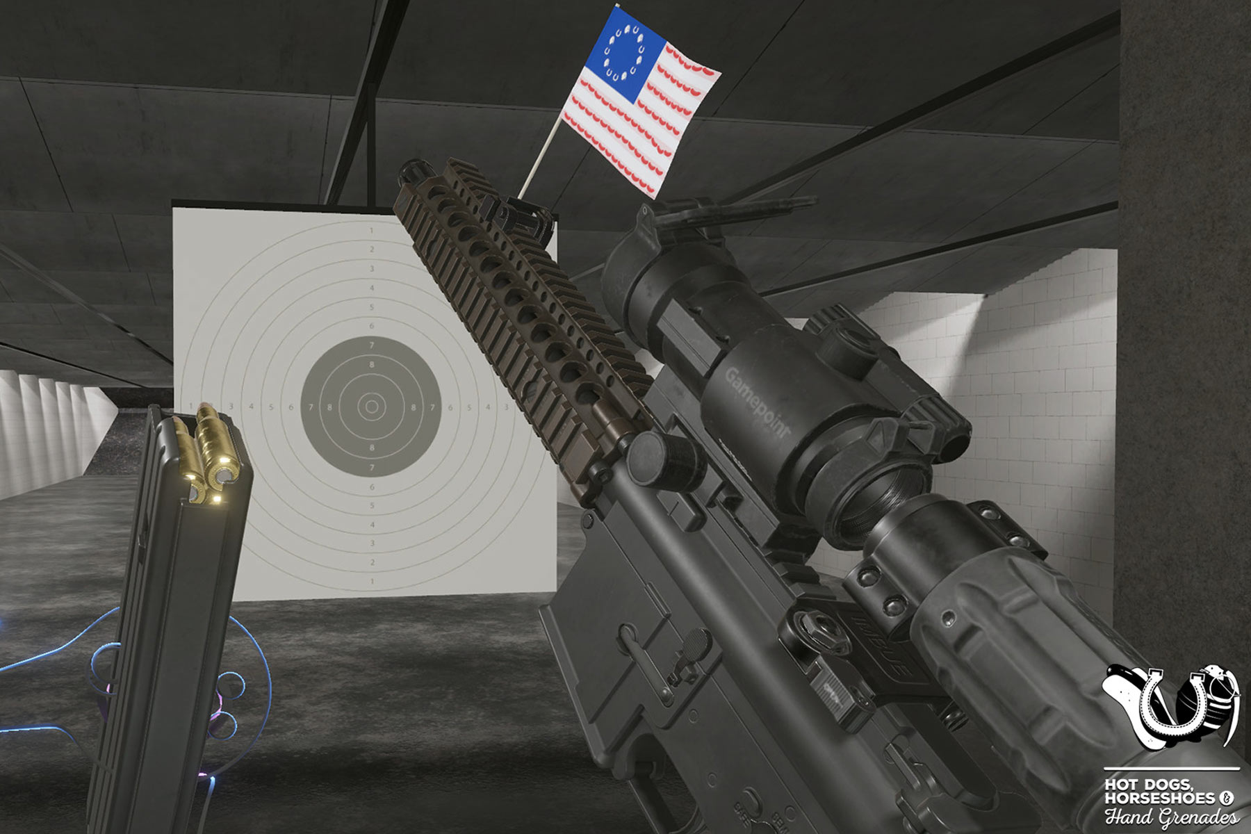 H3VR 1.0 release screenshot showing enhanced VR shooter mechanics