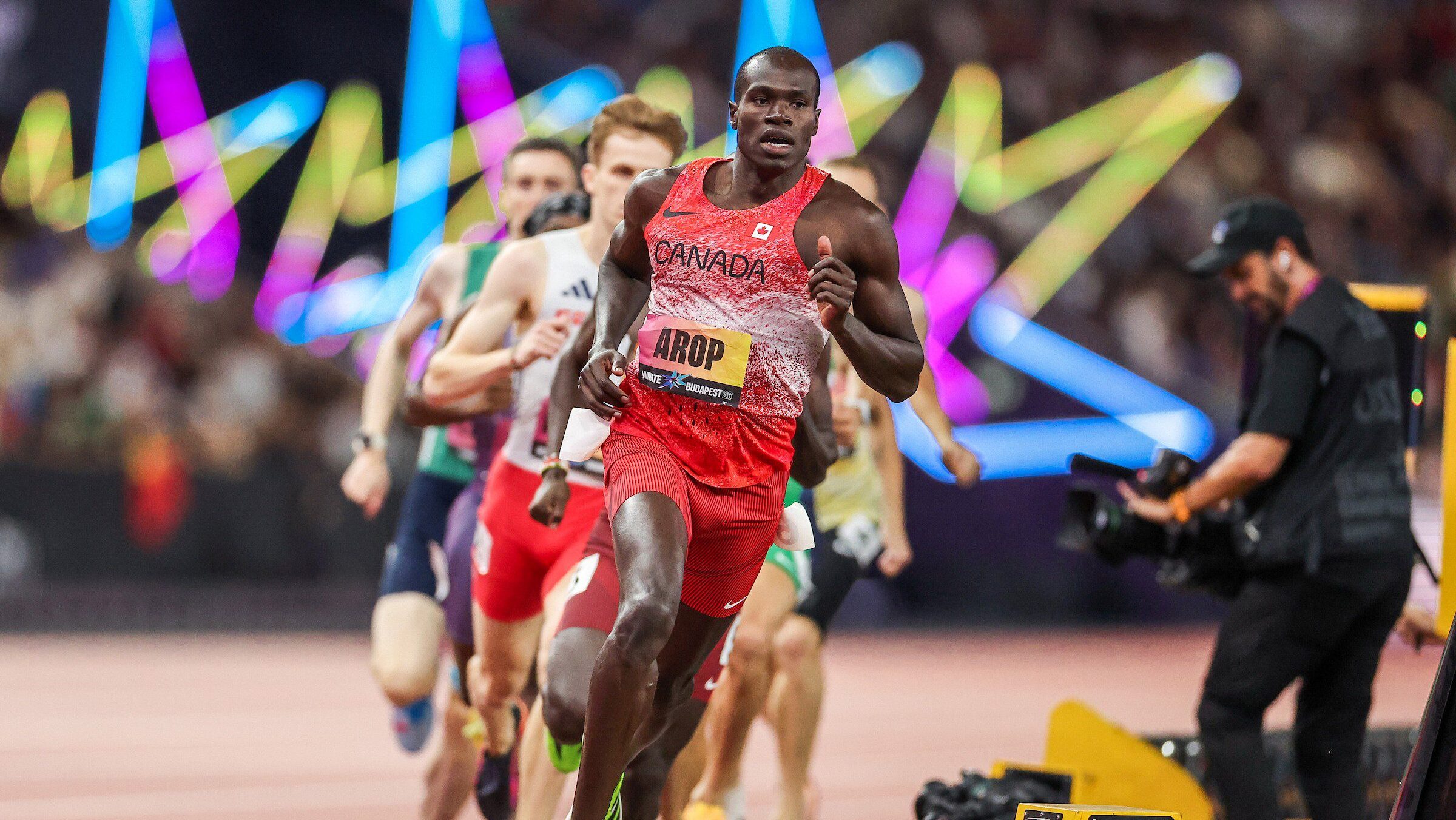 Athletes celebrating record-breaking performances