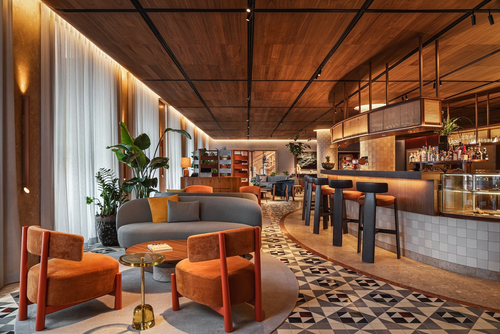 Interior lounge of the Andaz Lisbon — one of Hyatt's newly opened properties earning bonus points