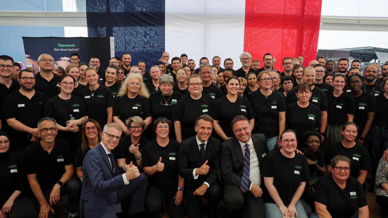 Macron at Choose France summit announcing €93 billion in investment pledges